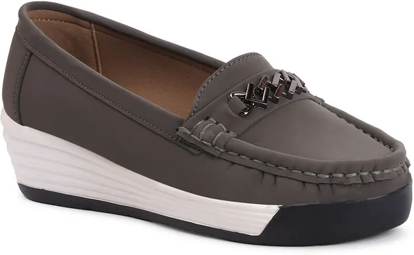 Grey_Synthetic_Leather_Casual_For_Women