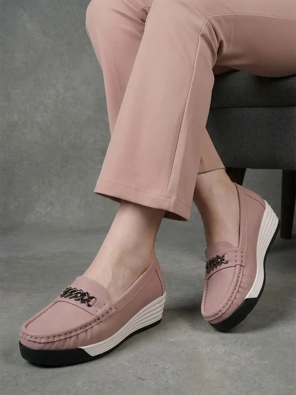 Pink_Synthetic_Leather_Casual_For_Women