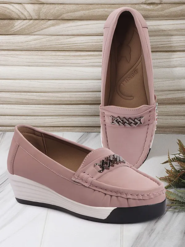 Pink_Synthetic_Leather_Casual_For_Women