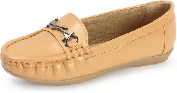 Beige_Synthetic_Leather_Casual_Loafers_For_Women