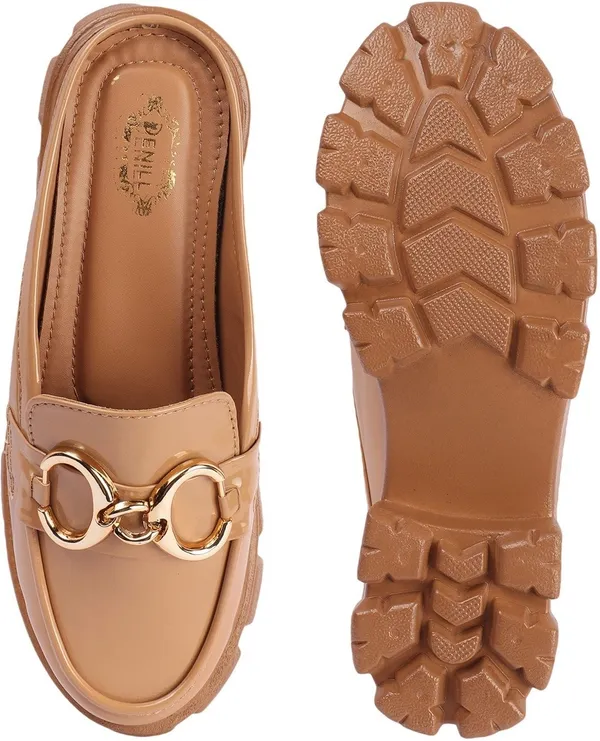 Beige_Synthetic_Leather_Heels_For_Women