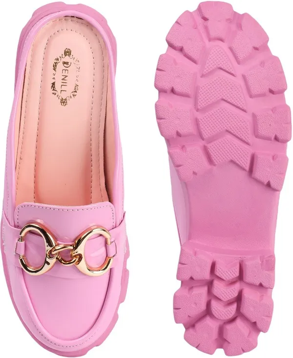 Pink_Synthetic_Leather_Heels_For_Women