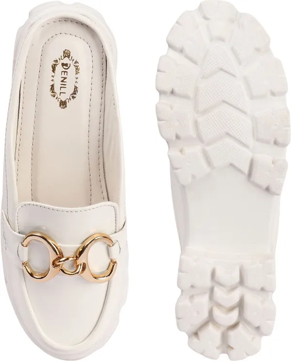 White_Synthetic_Leather_Heels_For_Women