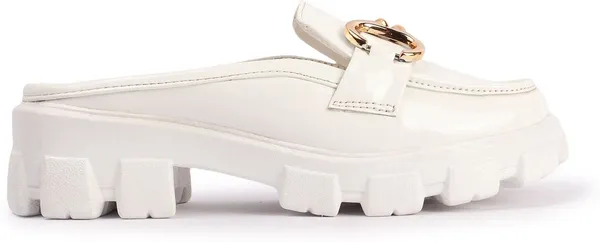 White_Synthetic_Leather_Heels_For_Women