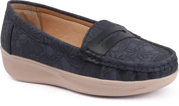 Blue_Synthetic_Leather_Flats_For_Women