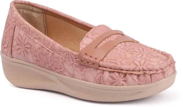 Pink_Synthetic_Leather_Flats_For_Women