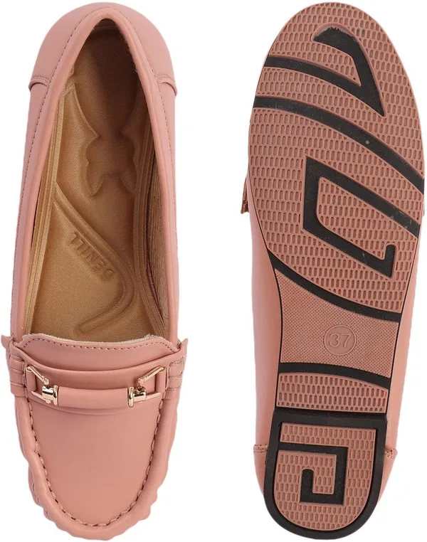 Pink_Synthetic_Leather_Flats_For_Women
