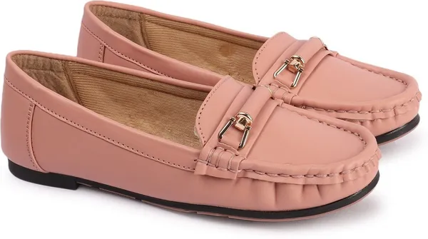 Pink_Synthetic_Leather_Flats_For_Women