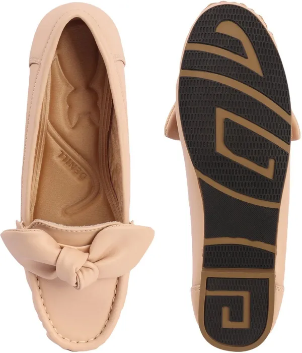 Beige_Synthetic_Leather_Flats_For_Women
