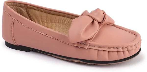 Pink_Synthetic_Leather_Flats_For_Women