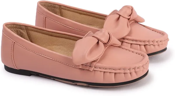 Pink_Synthetic_Leather_Flats_For_Women