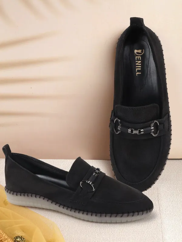Black_Suede_Casual_Slip_On_Bellies_For_Women