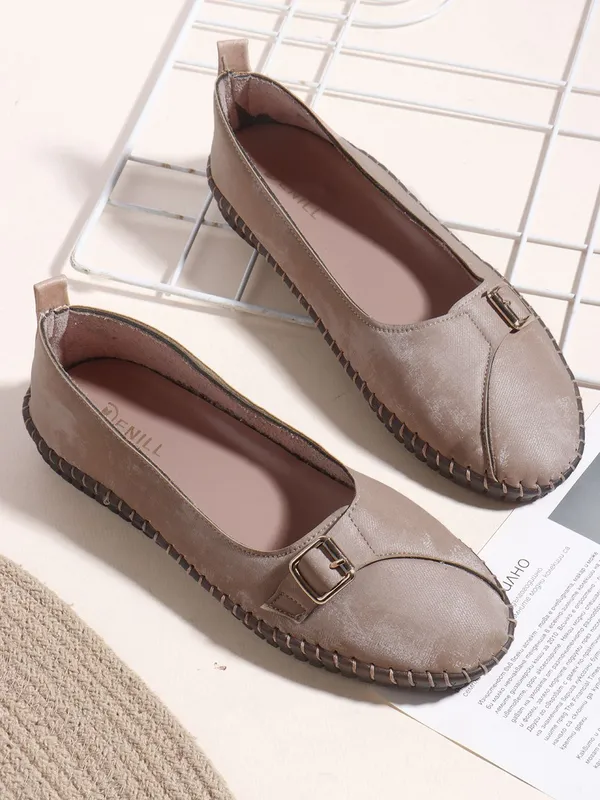 Peach_Synthetic_Leather_Casual_Slip_On_Bellies_For_Women