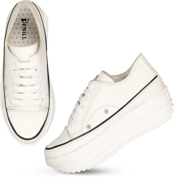 White_Suede_Casual_Lace_Up_Sneakers_For_Women