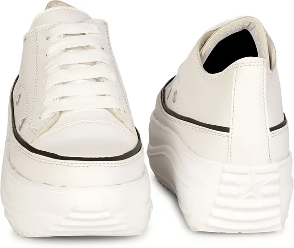 White_Suede_Casual_Lace_Up_Sneakers_For_Women