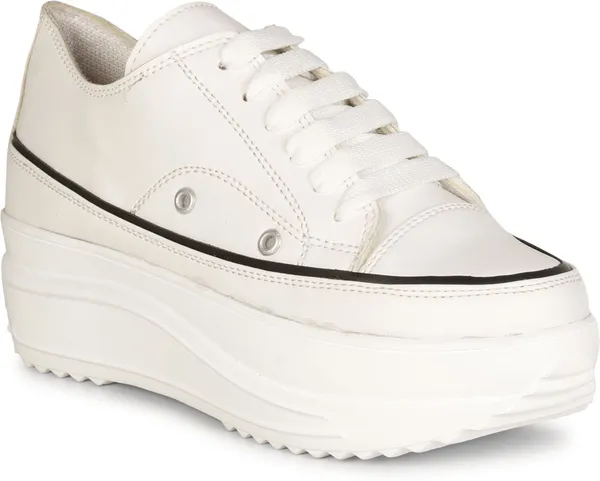 White_Suede_Casual_Lace_Up_Sneakers_For_Women