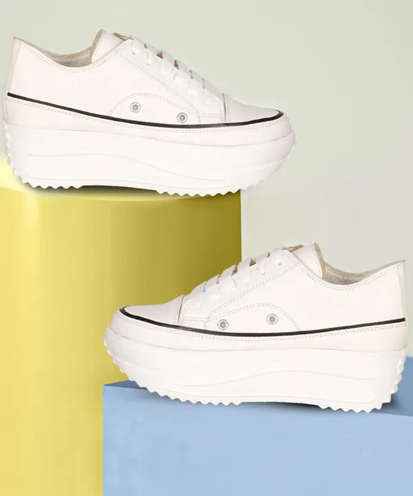 White_Suede_Casual_Lace_Up_Sneakers_For_Women