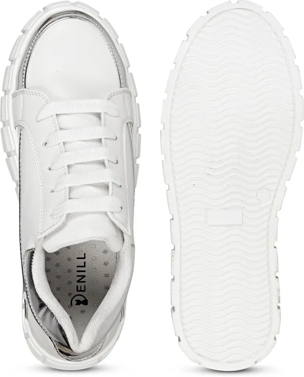 White_Synthetic_Leather_Sneakers_For_Women