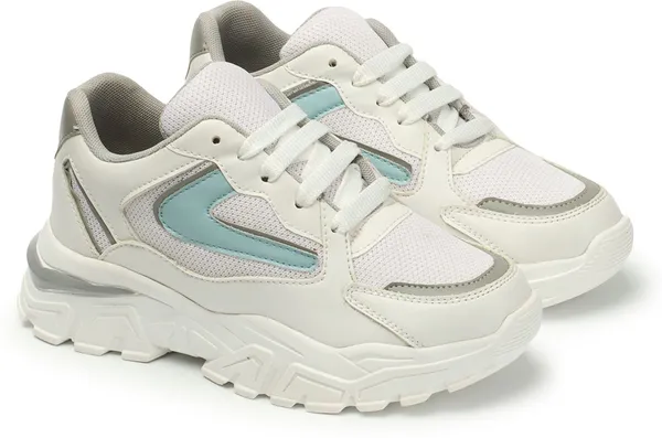 Grey_Synthetic_Leather_Casual_Lace_Up_Sneakers_For_Women