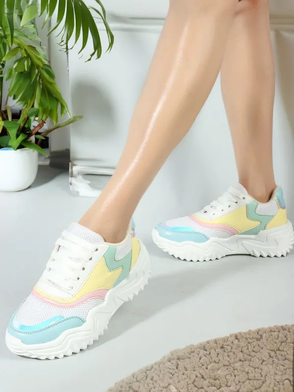 Sky_Synthetic_Leather_Casual_Lace_Up_Sneakers_For_Women