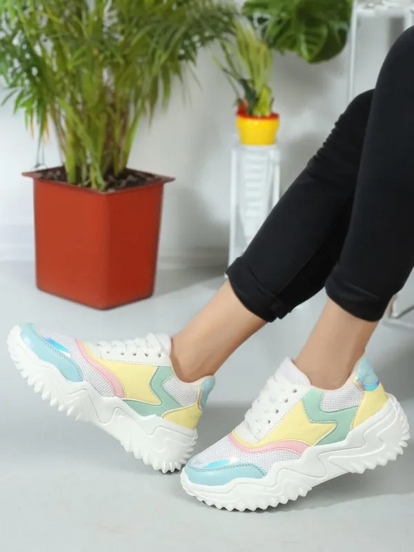 Sky_Synthetic_Leather_Casual_Lace_Up_Sneakers_For_Women