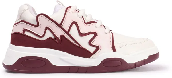 Maroon_Synthetic_Leather_Casual_Lace_Up_Sneakers_For_Women