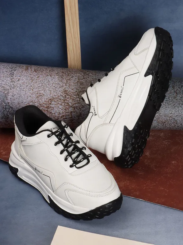 White_Synthetic_Leather_Sneakers_For_Women