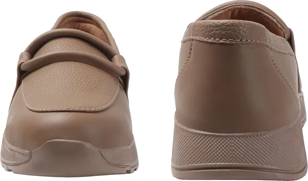 Beige_Synthetic_Leather_Casual_Lace_Up_Sneakers_For_Women