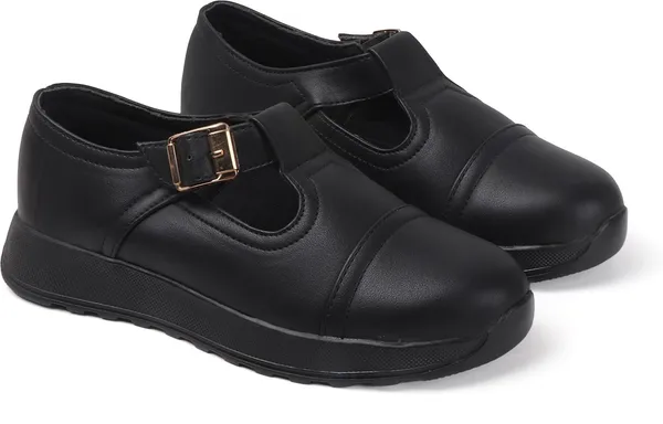 Black_Synthetic_Leather_Casual_Lace_Up_Sneakers_For_Women