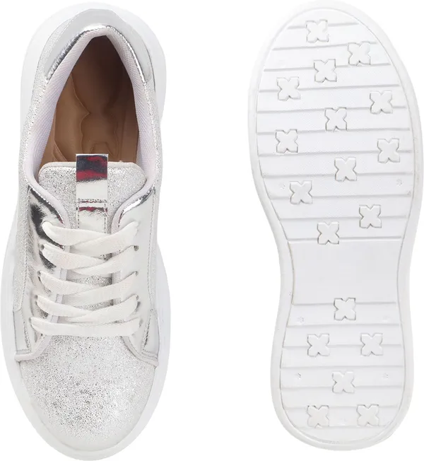 White_Synthetic_Leather_Sneakers_For_Women
