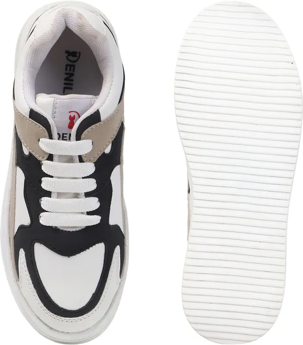 White_Synthetic_Leather_Sneakers_For_Women
