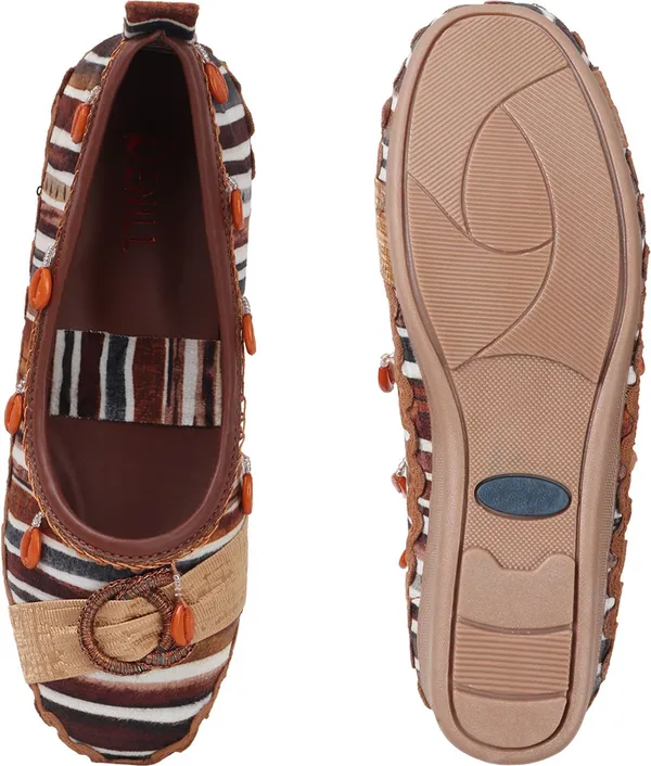 Brown_Fabric_Flats_For_Women