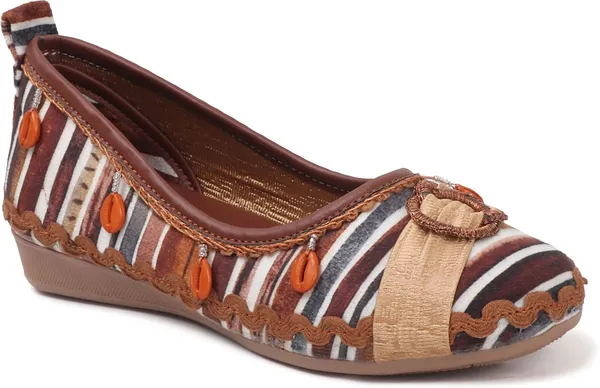 Brown_Fabric_Flats_For_Women