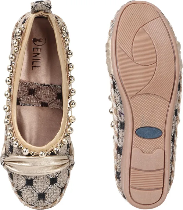 Gold_Fabric_Flats_For_Women