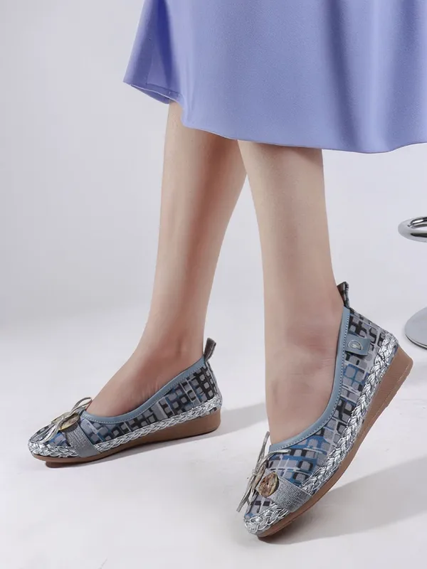 Blue_Fabric_Flats_For_Women