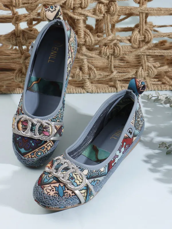 Blue_Fabric_Flats_For_Women