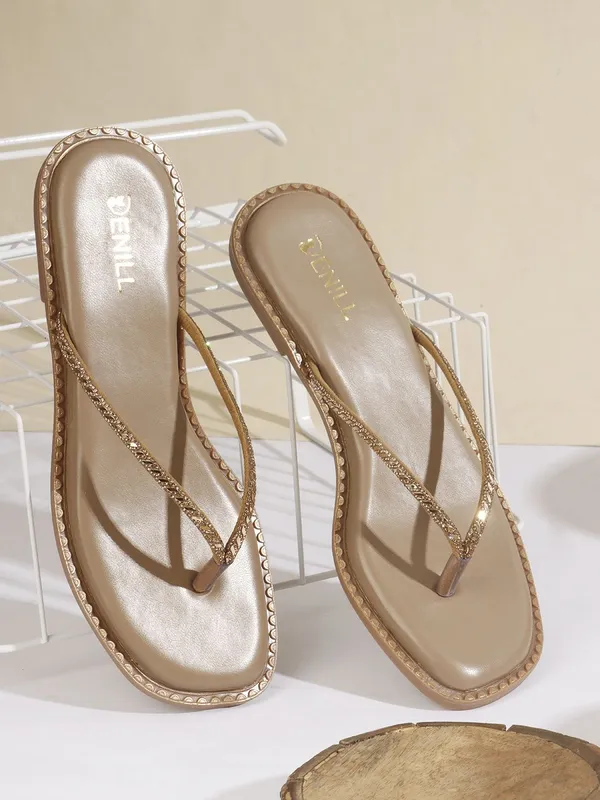 Beige_Synthetic_Leather_Flats_For_Women