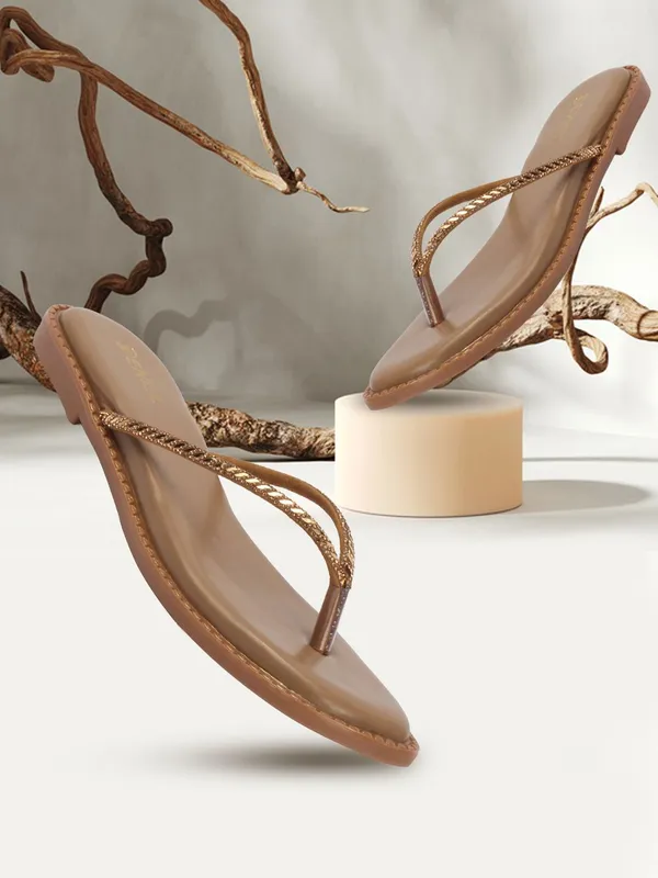 Beige_Synthetic_Leather_Flats_For_Women