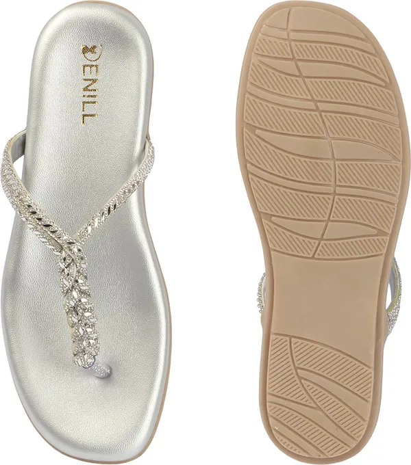Silver_Synthetic_Leather_Flats_For_Women