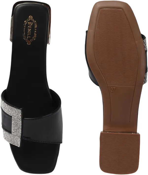 Black_Synthetic_Leather_Flats_For_Women