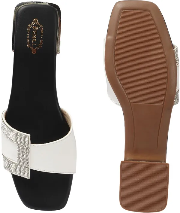 White_Synthetic_Leather_Flats_For_Women