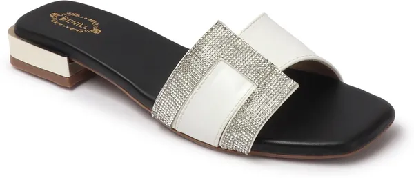 White_Synthetic_Leather_Flats_For_Women