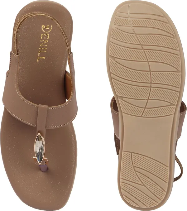 Beige_Synthetic_Leather_Flats_For_Women