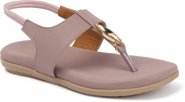 Pink_Synthetic_Leather_Flats_For_Women