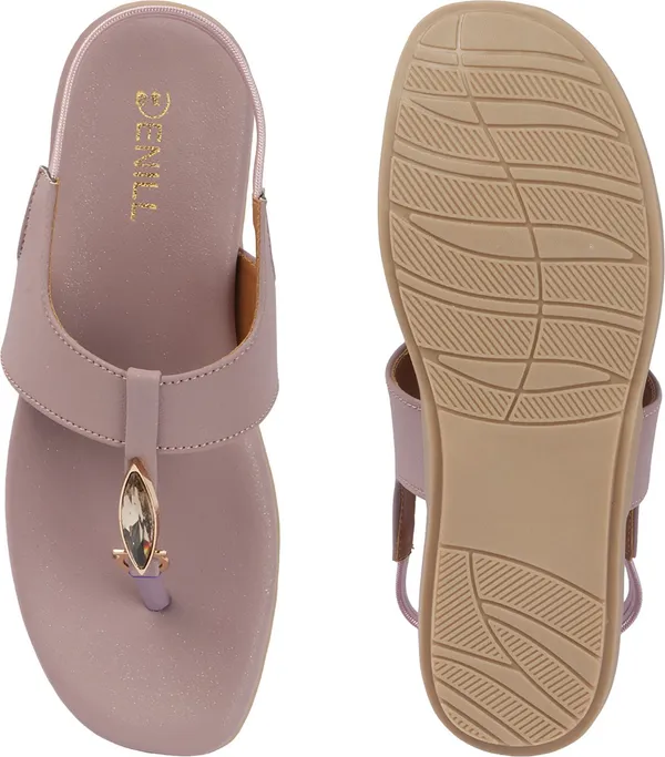 Pink_Synthetic_Leather_Flats_For_Women