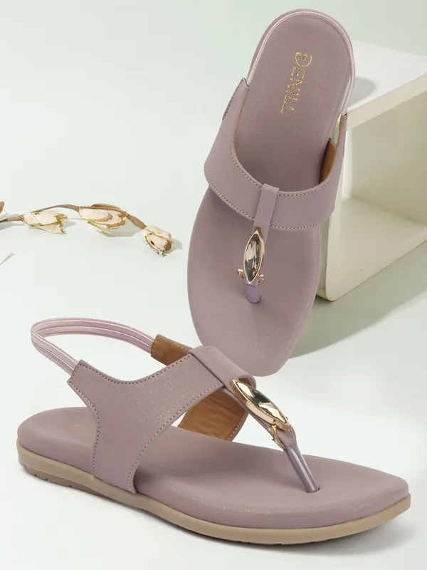 Pink_Synthetic_Leather_Flats_For_Women