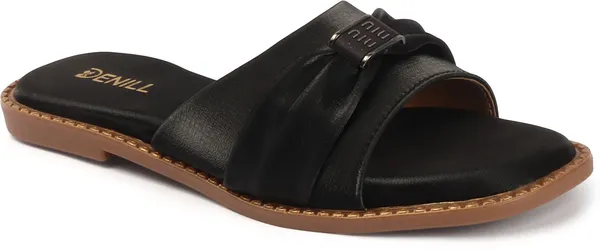 Black_Synthetic_Leather_Flats_For_Women