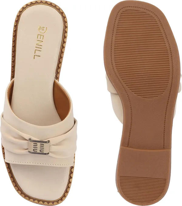 Beige_Synthetic_Leather_Flats_For_Women
