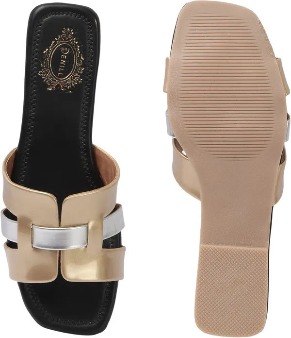 Gold_Synthetic_Leather_Flats_For_Women