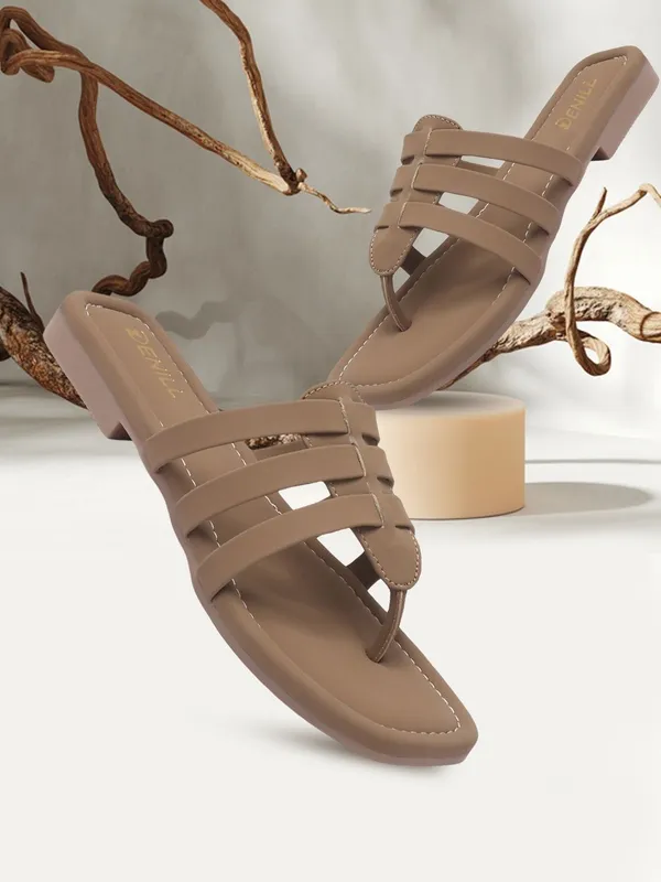 Beige_Synthetic_Leather_Flats_For_Women